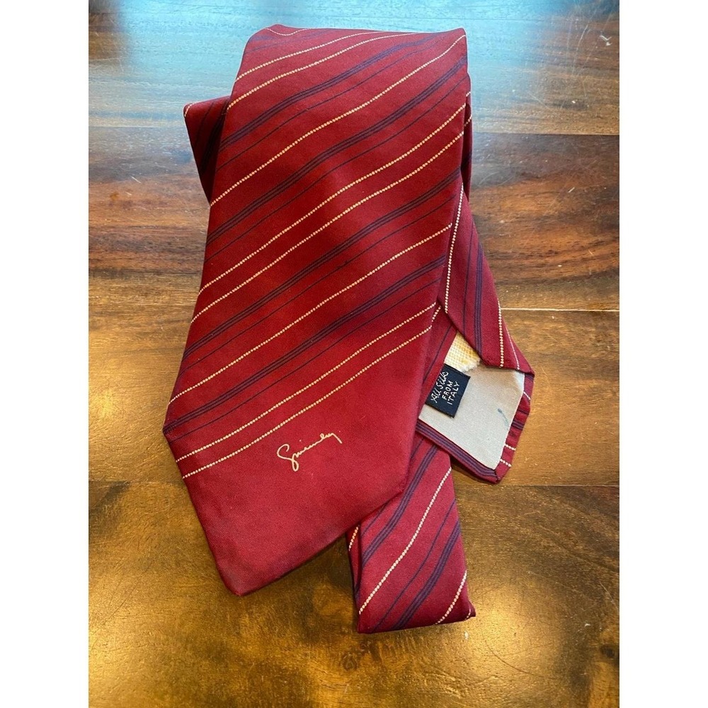 Givenchy Silk Tie Red Striped Silk Necktie Made in Italy Striped 3" x 60"